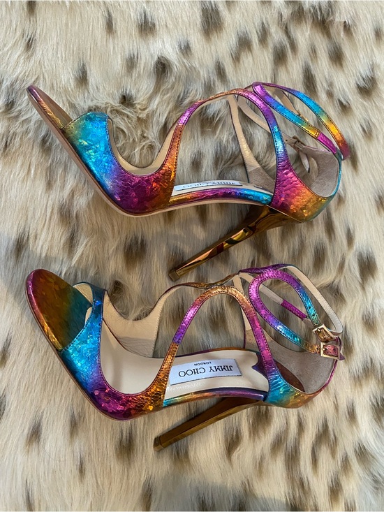 Jimmy Choo Shoes - Rare Jimmy Choo Rainbow Panama Stiletto High Heels w Box